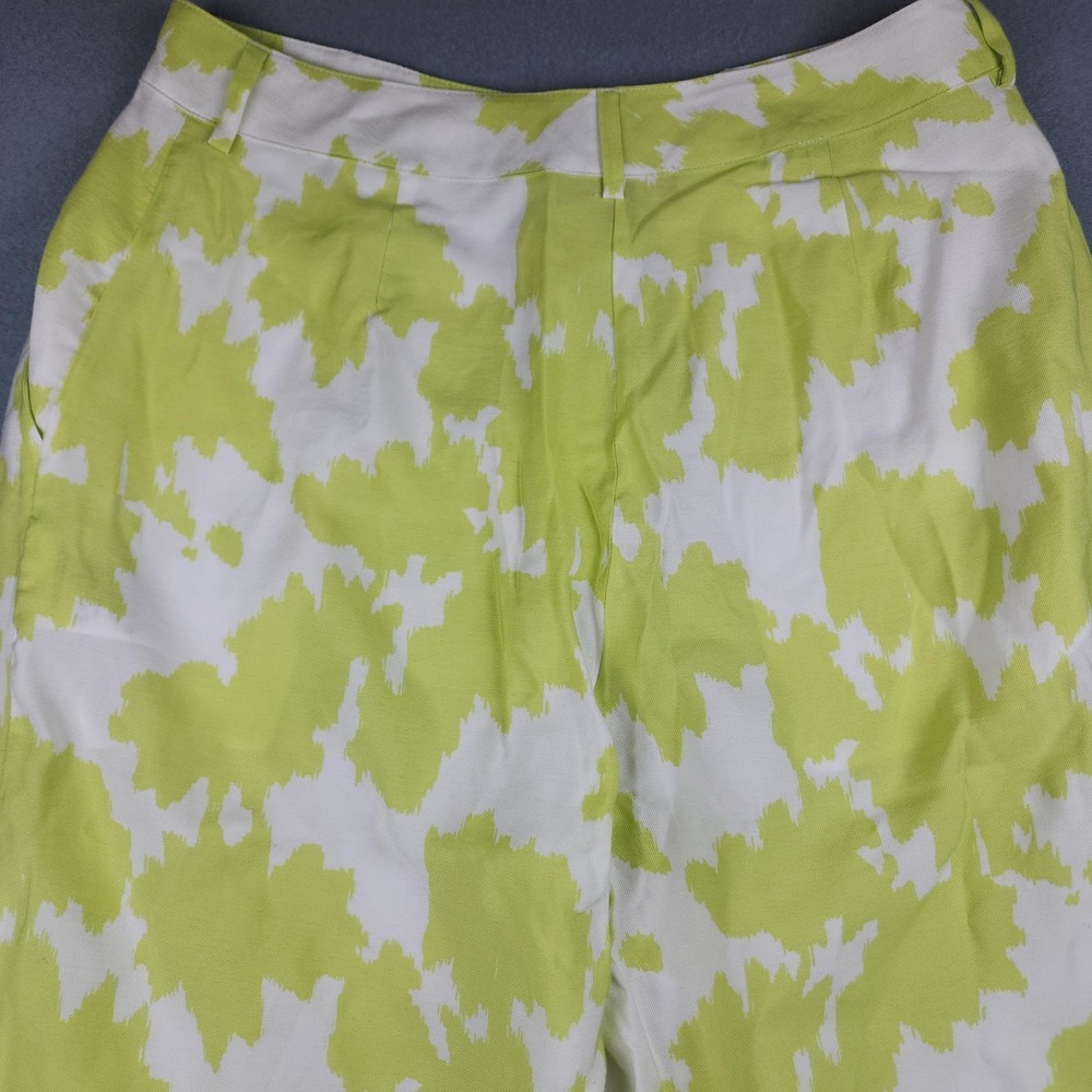Armani Exchange Dress Pants Womens 8 Green Camo Wide Leg Twill Casual Summer - Picture 12 of 13